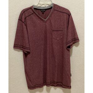 Distortion Men's Heathered Red V-Neck T-Shirt Size L